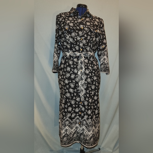 MPH Collection Black/White Shirt Dress - Picture 1 of 2